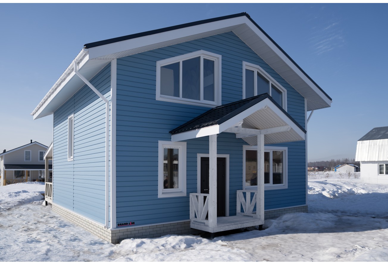 Квадро Брус 3D в01 Grand Line 0,45 Drap ТХ с пленкой RAL 5024 пастельно-синий