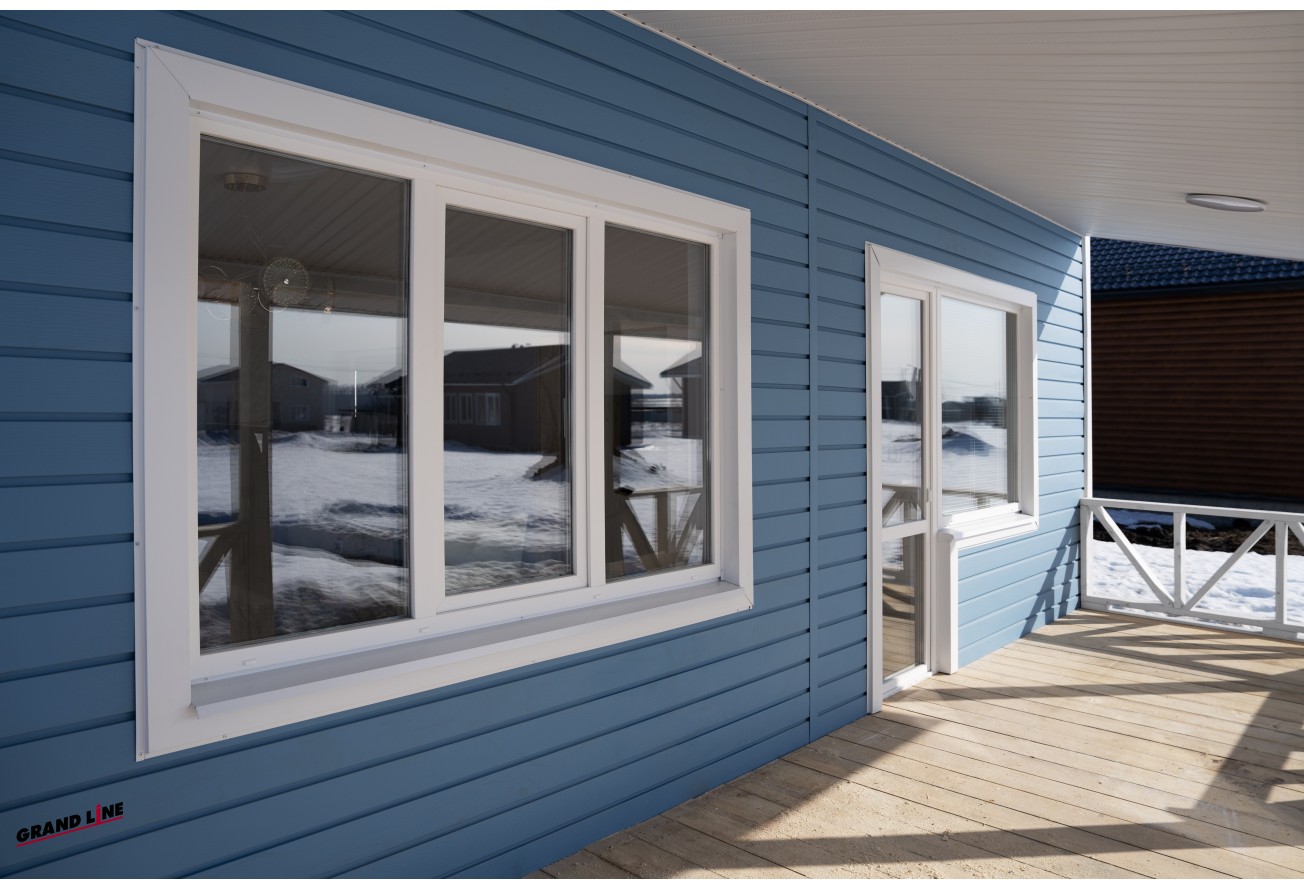 Квадро Брус 3D в01 Grand Line 0,45 Drap ТХ с пленкой RAL 5024 пастельно-синий