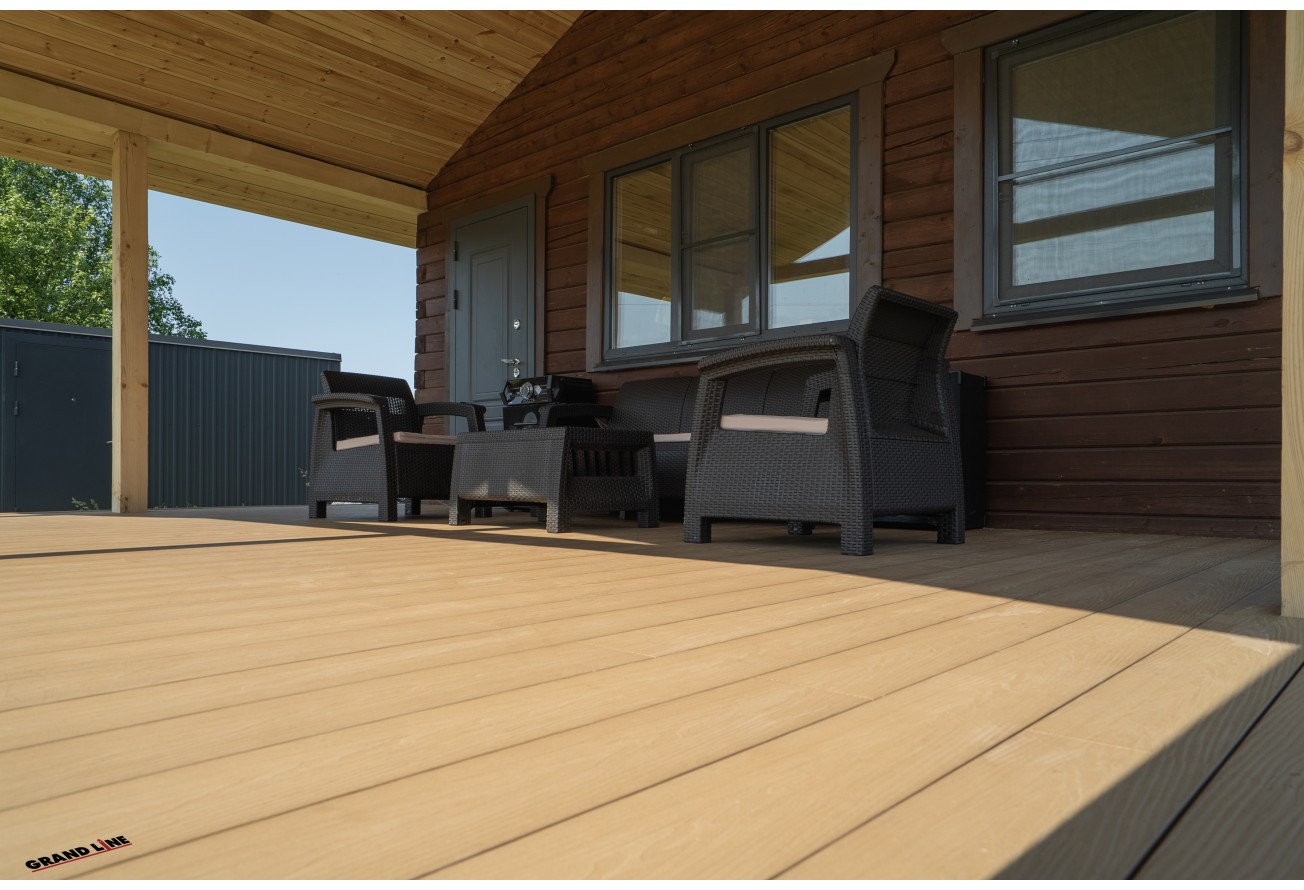 Террасная доска ДПК Grand Line 150х25мм 3D Винтаж орех 3м