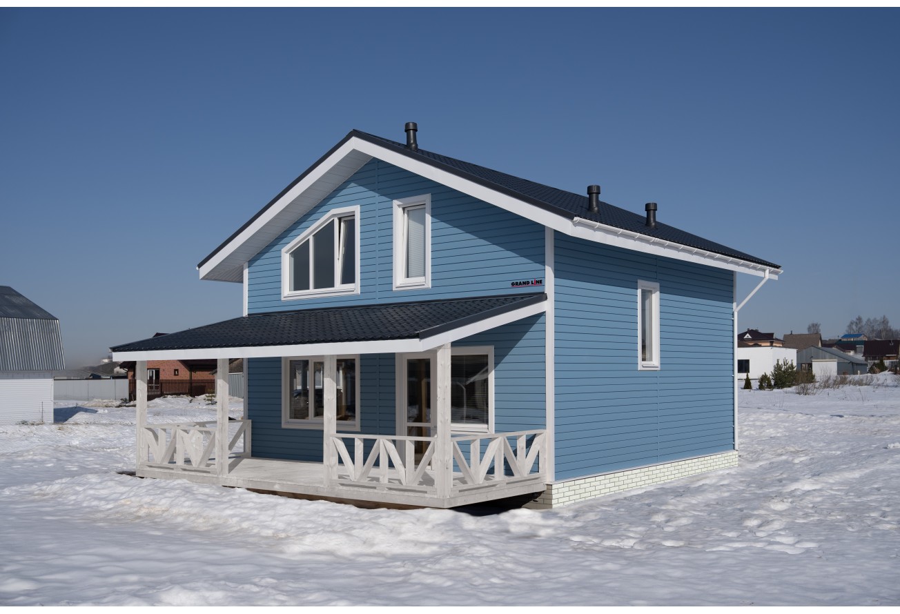 Квадро Брус 3D в01 Grand Line 0,45 Drap ТХ с пленкой RAL 5024 пастельно-синий