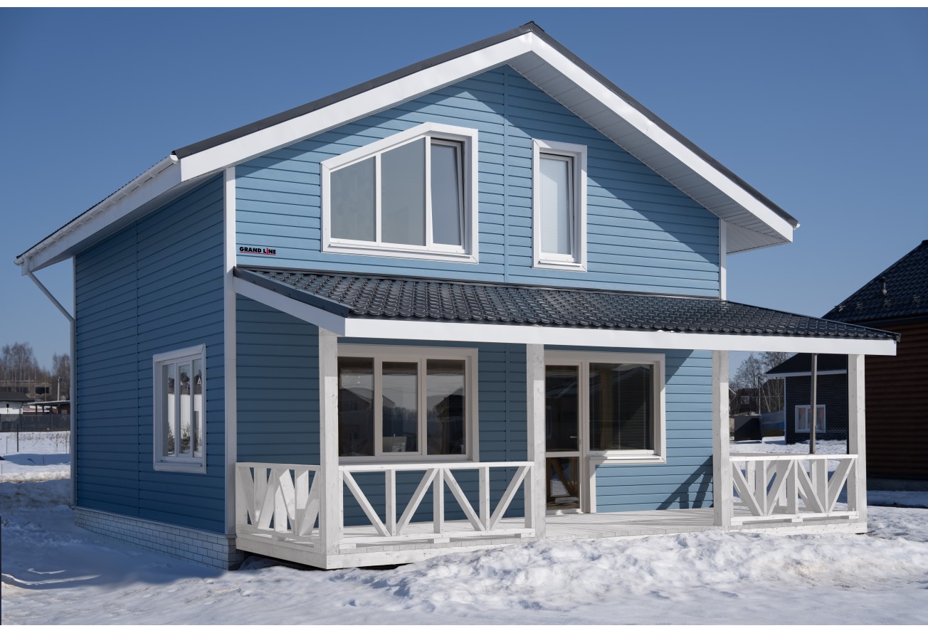 Квадро Брус 3D в01 Grand Line 0,45 Drap ТХ с пленкой RAL 5024 пастельно-синий