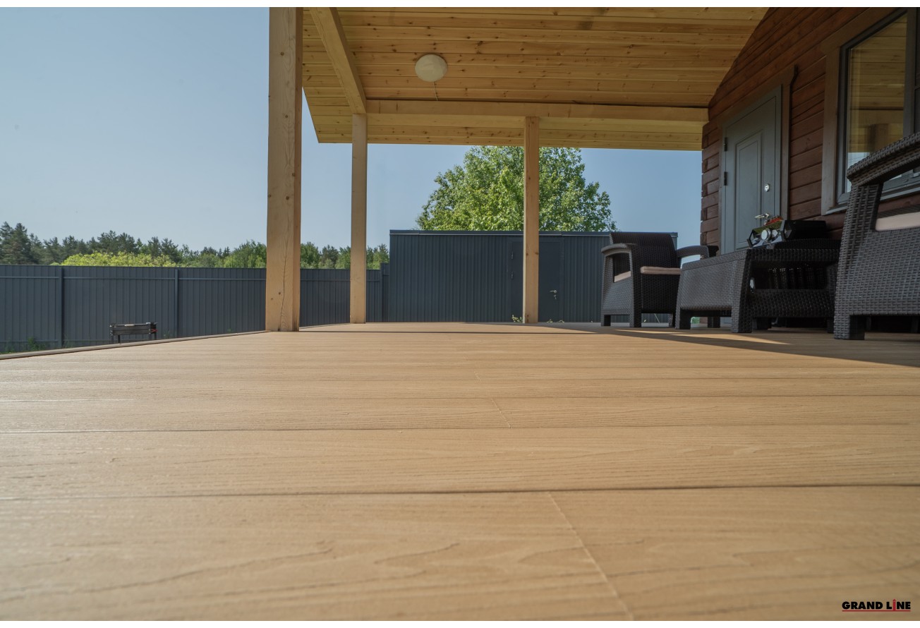 Террасная доска ДПК Grand Line 150х25мм 3D Винтаж орех 3м