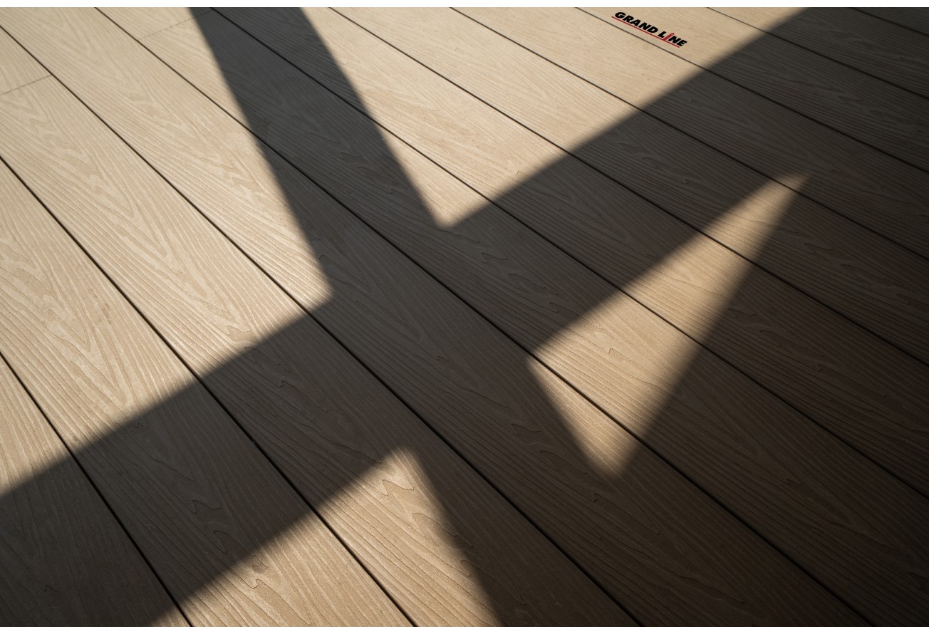 Террасная доска ДПК Grand Line 150х25мм 3D Винтаж орех 3м