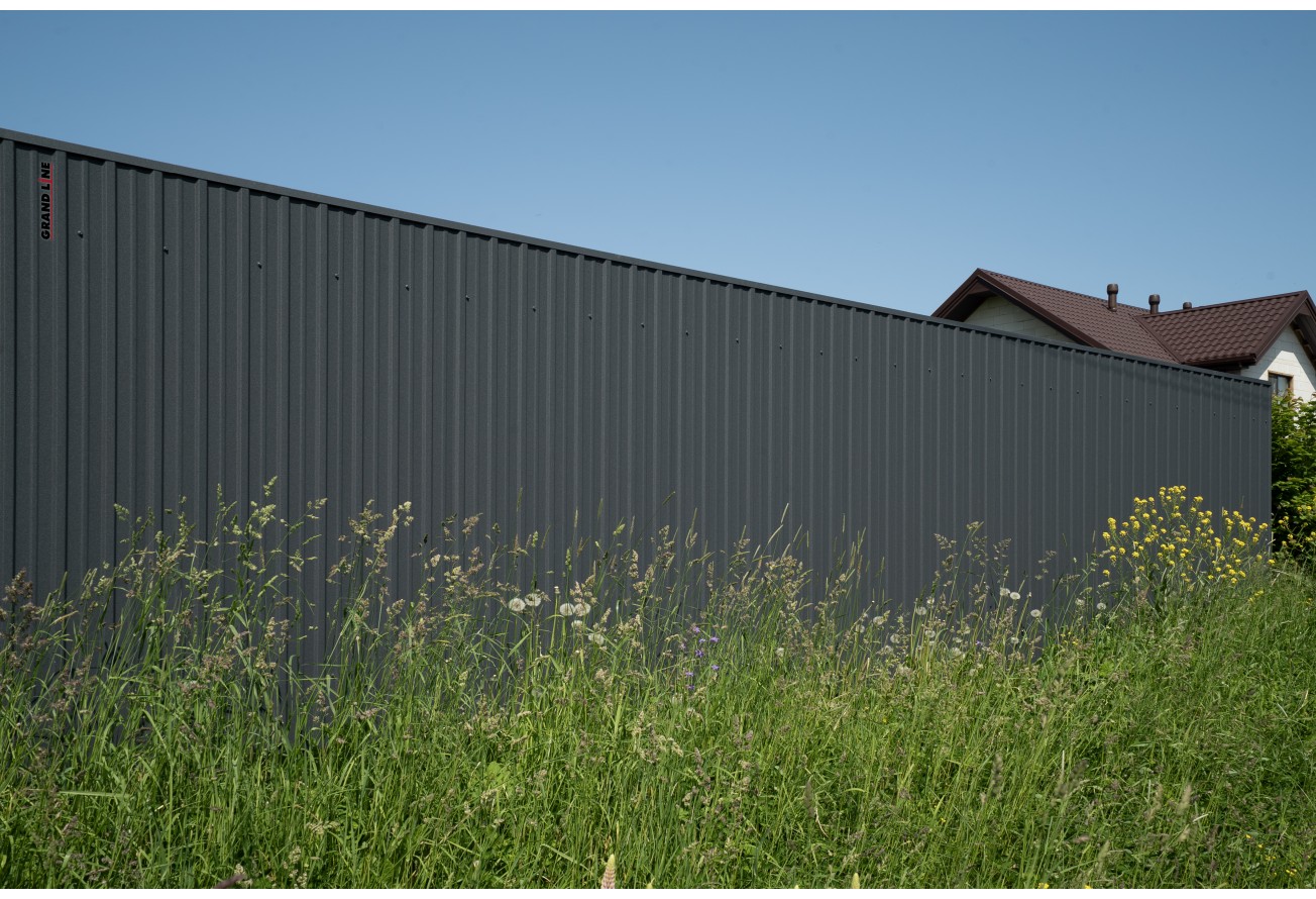 Профнастил С10A Grand Line 0,45 Drap TwinColor RAL 7024 мокрый асфальт