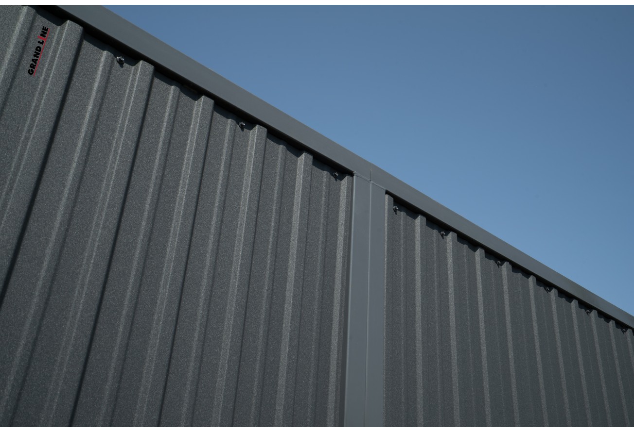 Профнастил С10A Grand Line 0,45 Drap TwinColor RAL 7024 мокрый асфальт