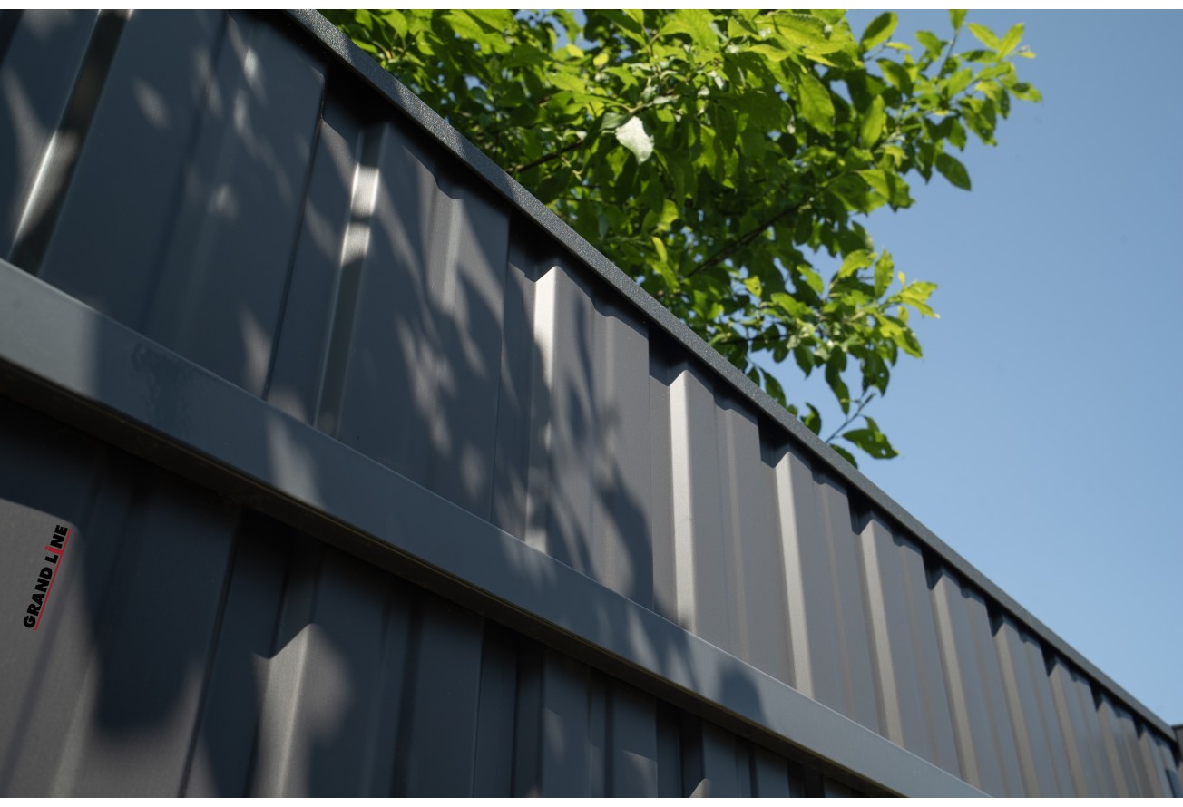 Профнастил С10A Grand Line 0,45 Drap TwinColor RAL 7024 мокрый асфальт