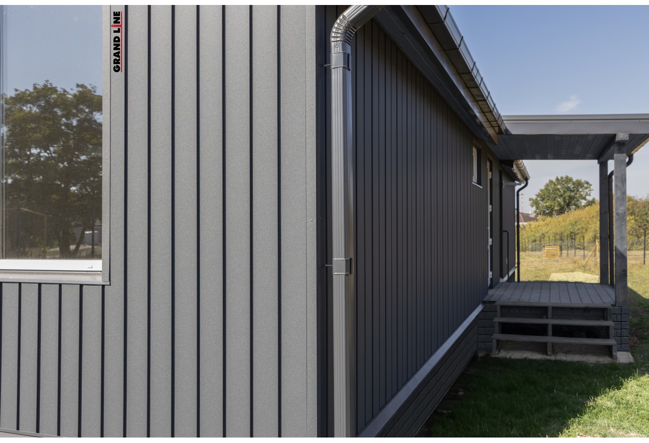 Квадро Брус в01 Grand Line 0,45 Drap с пленкой RAL 7024 мокрый асфальт