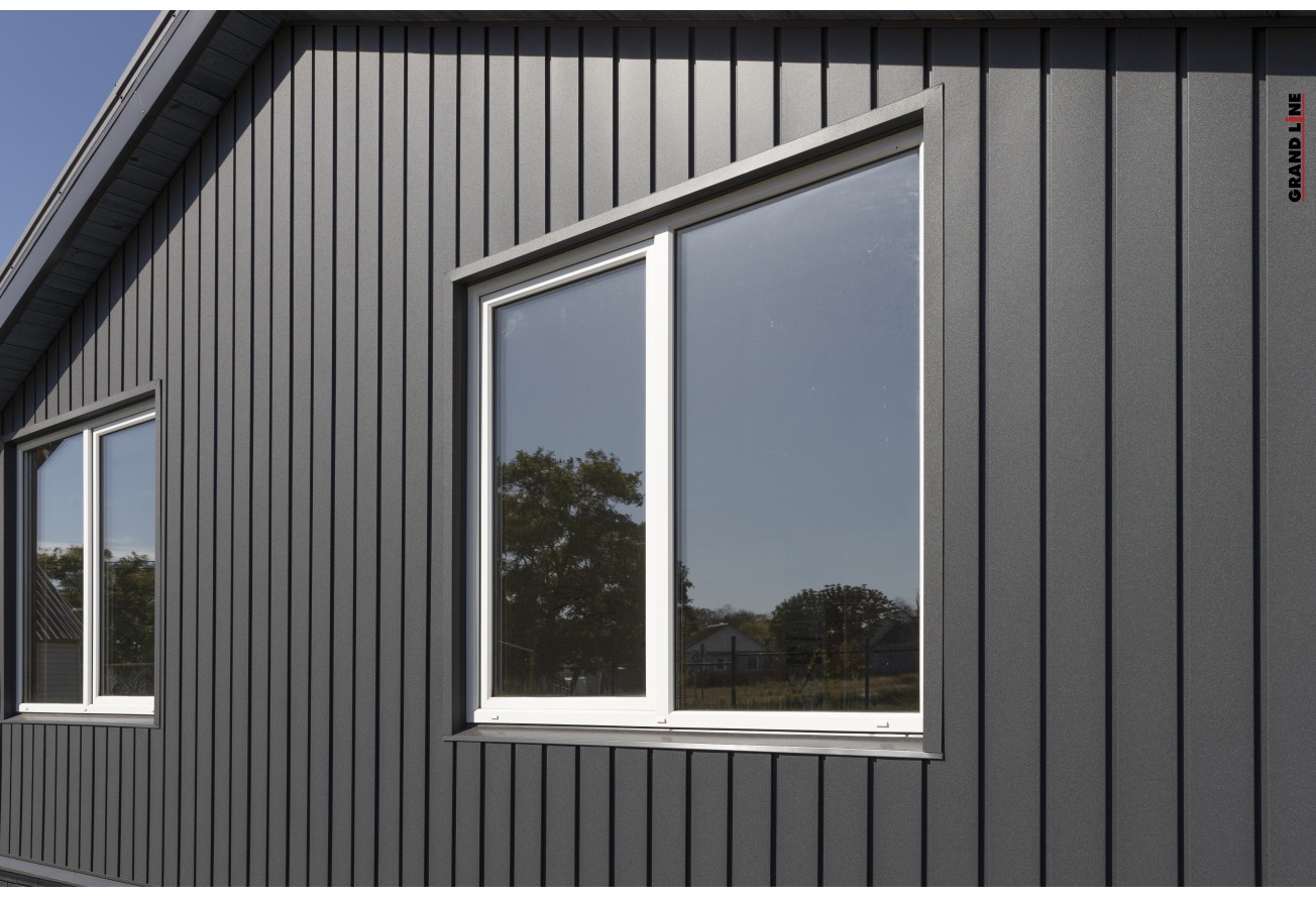 Квадро Брус в01 Grand Line 0,45 Drap с пленкой RAL 7024 мокрый асфальт