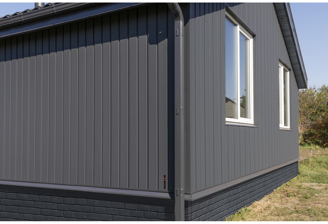 Квадро Брус в01 Grand Line 0,45 Drap с пленкой RAL 7024 мокрый асфальт