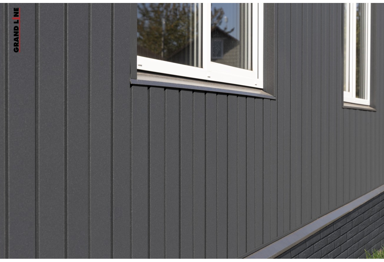 Квадро Брус в01 Grand Line 0,45 Drap с пленкой RAL 7024 мокрый асфальт