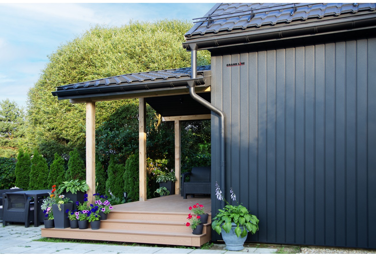 Квадро Брус в01 Grand Line 0,5 PurLite матовый с пленкой RAL 9005 черный