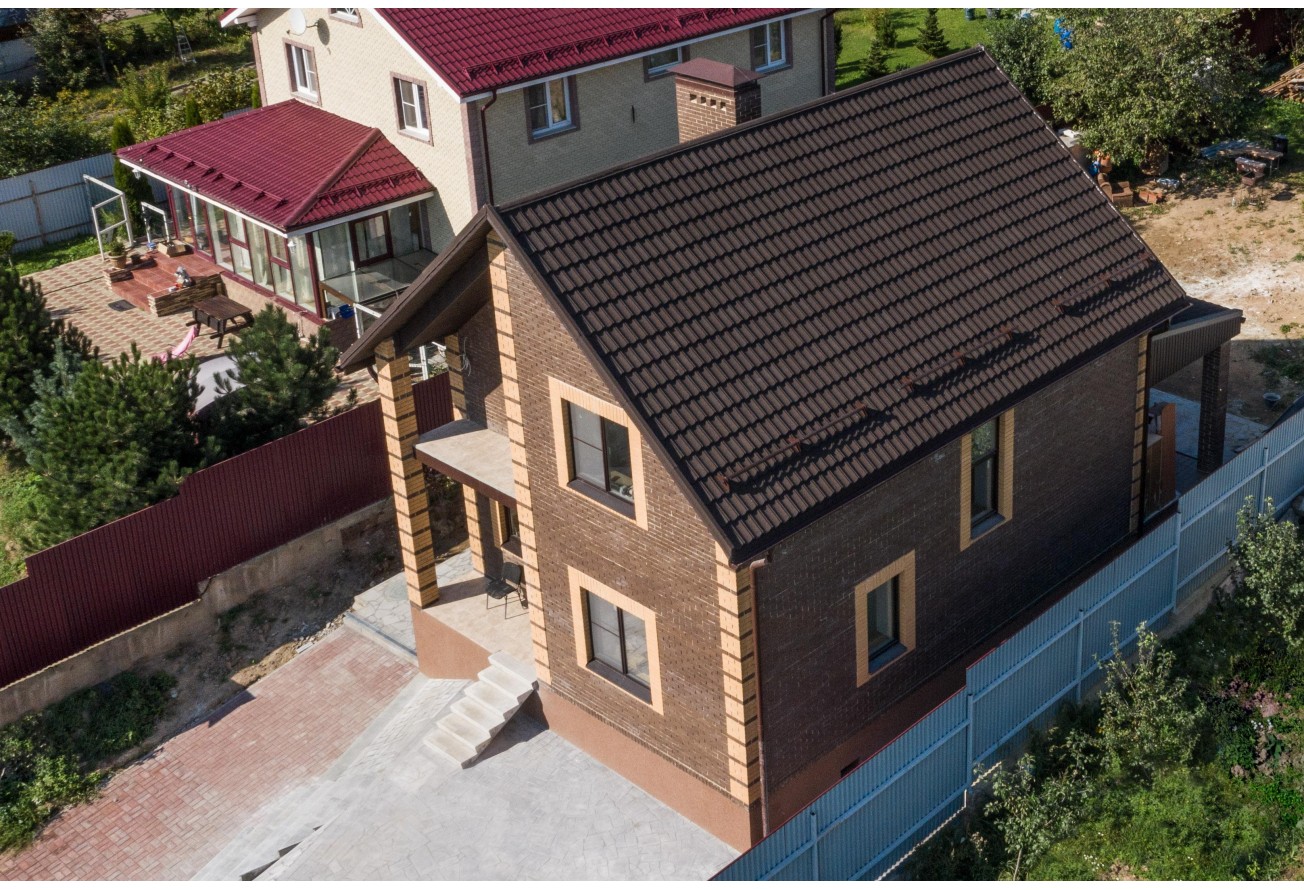 Лист композитной черепицы Grand Line Barсelona new брауни