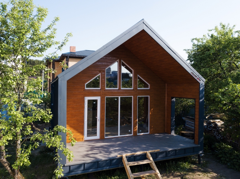 Фото домов с красивым фасадом , цвет Golden Wood TwinColor - 1364