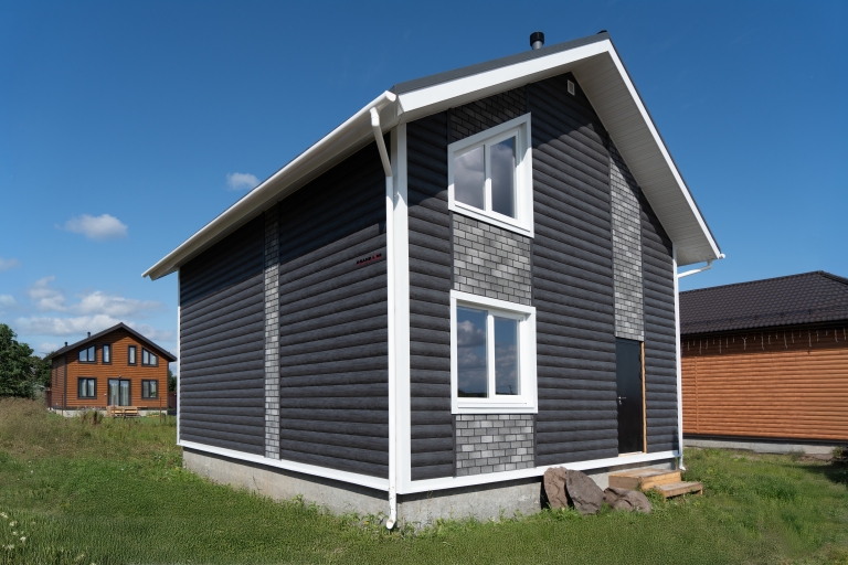 Фото домов с красивым фасадом , цвет Grey Wood TwinColor - 2610