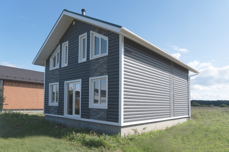 Фото домов с красивым фасадом , цвет Grey Wood TwinColor - 2604