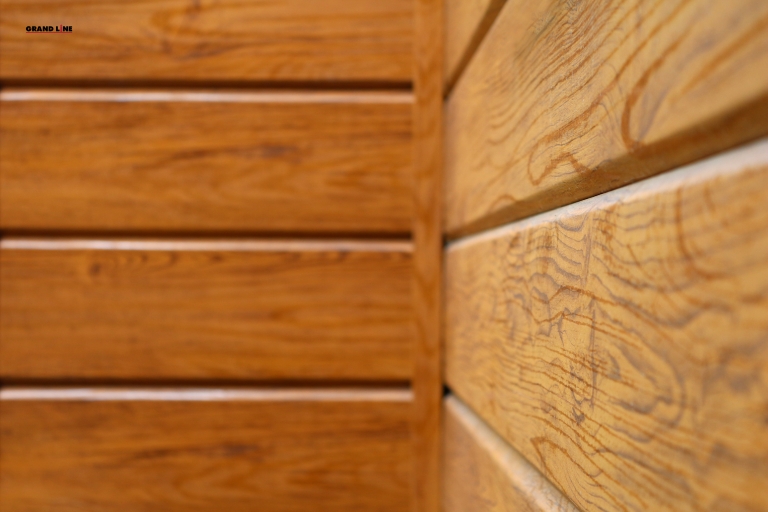 Фото домов с красивым фасадом в цвете golden wood, цвет Golden Wood - 1638