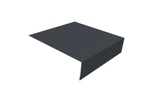 Планка околооконная простая 200х75 Grand Line 0,5 Rooftop Бархат RAL 7024 мокрый асфальт (2м)