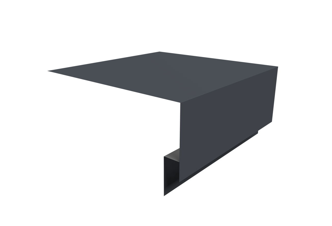 Планка околооконная сложная Экобрус Grand Line 200х75х25 0,5 ПЭ с пленкой RAL 7024 мокрый асфальт (3м)