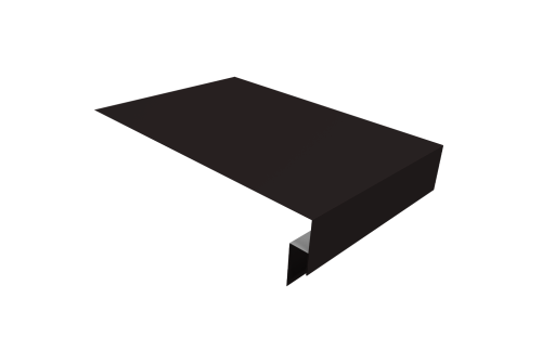 Планка околооконная сложная 300х50х18 (j-фаска) Grand Line 0,45 ПЭ с пленкой RAL 9005 черный (2м)