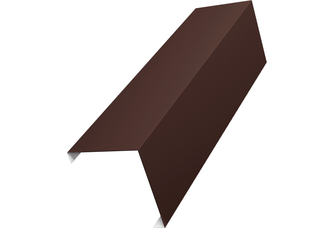 Декоративная накладка на столб универсальная угловая 62х55 для забора жалюзи Grand Line 0,45 Drap RAL 8017 шоколад (2м)