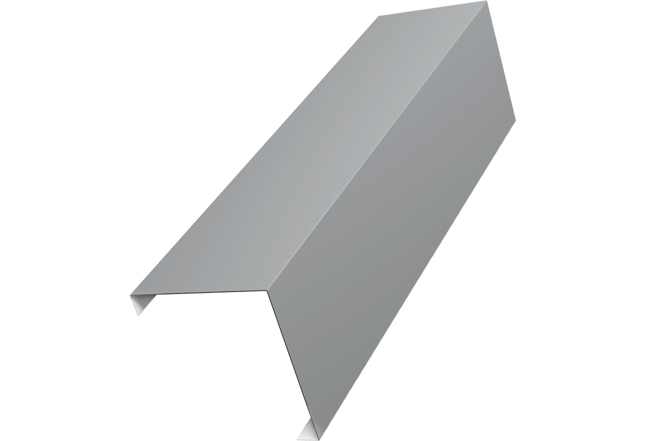 Декоративная накладка на столб универсальная угловая 62х55 для забора жалюзи Grand Line 0,45 ПЭ RAL 7004 сигнальный серый (2м)