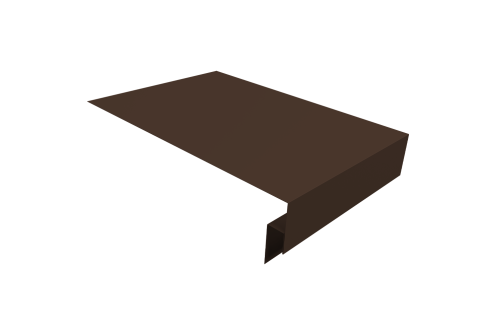 Планка околооконная сложная фальц Grand Line 0,5 Атлас с пленкой RAL 8017 шоколад (2м)