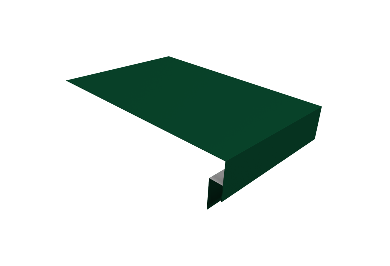 Планка околооконная сложная фальц Grand Line 0,5 ПЭ с пленкой RAL 6005 зеленый мох (3м)