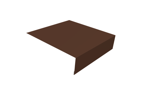 Планка околооконная простая 200х50 Grand Line 0,5 Сатин с пленкой RAL 8017 шоколад (2м)