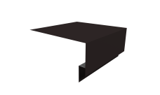 Планка околооконная сложная 250х75х18 (j-фаска) Grand Line 0,45 ПЭ с пленкой RAL 9005 черный (3м)