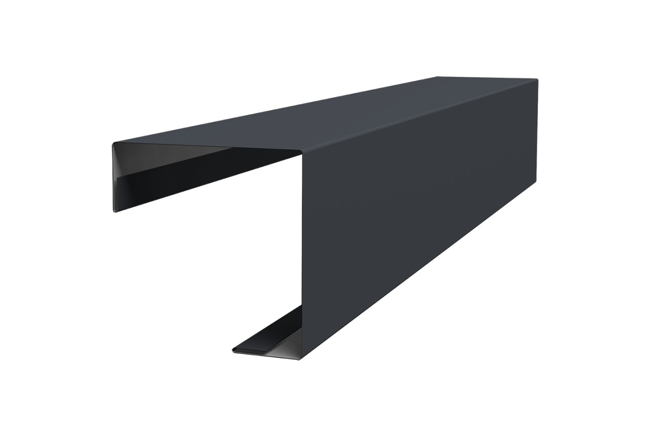 Угол внешний простой фальц Grand Line 0,5 ПЭ с пленкой RAL 7024 мокрый асфальт (2м)