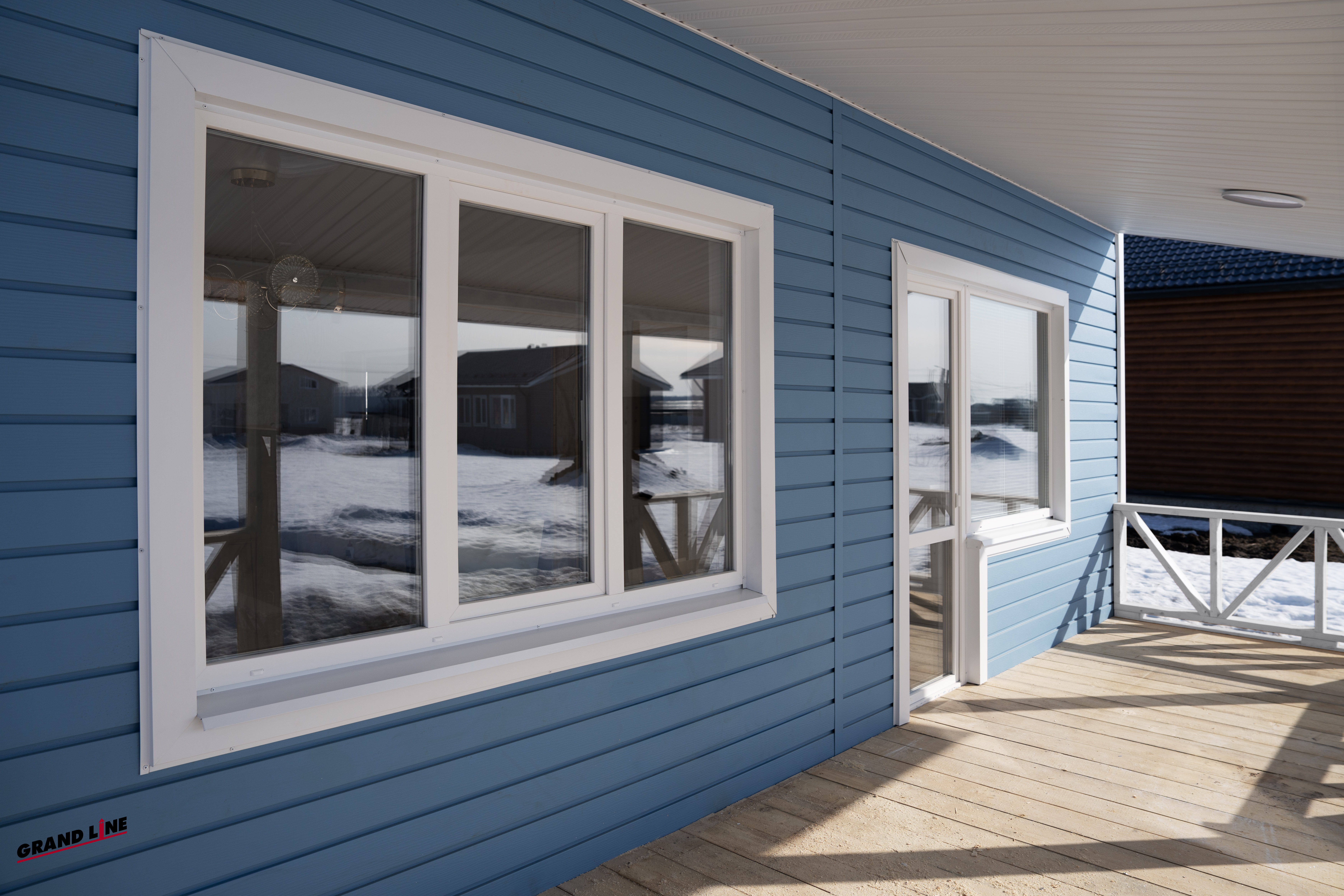 Квадро Брус 3D в01 Grand Line 0,45 Drap ТХ с пленкой RAL 5024 пастельно-синий