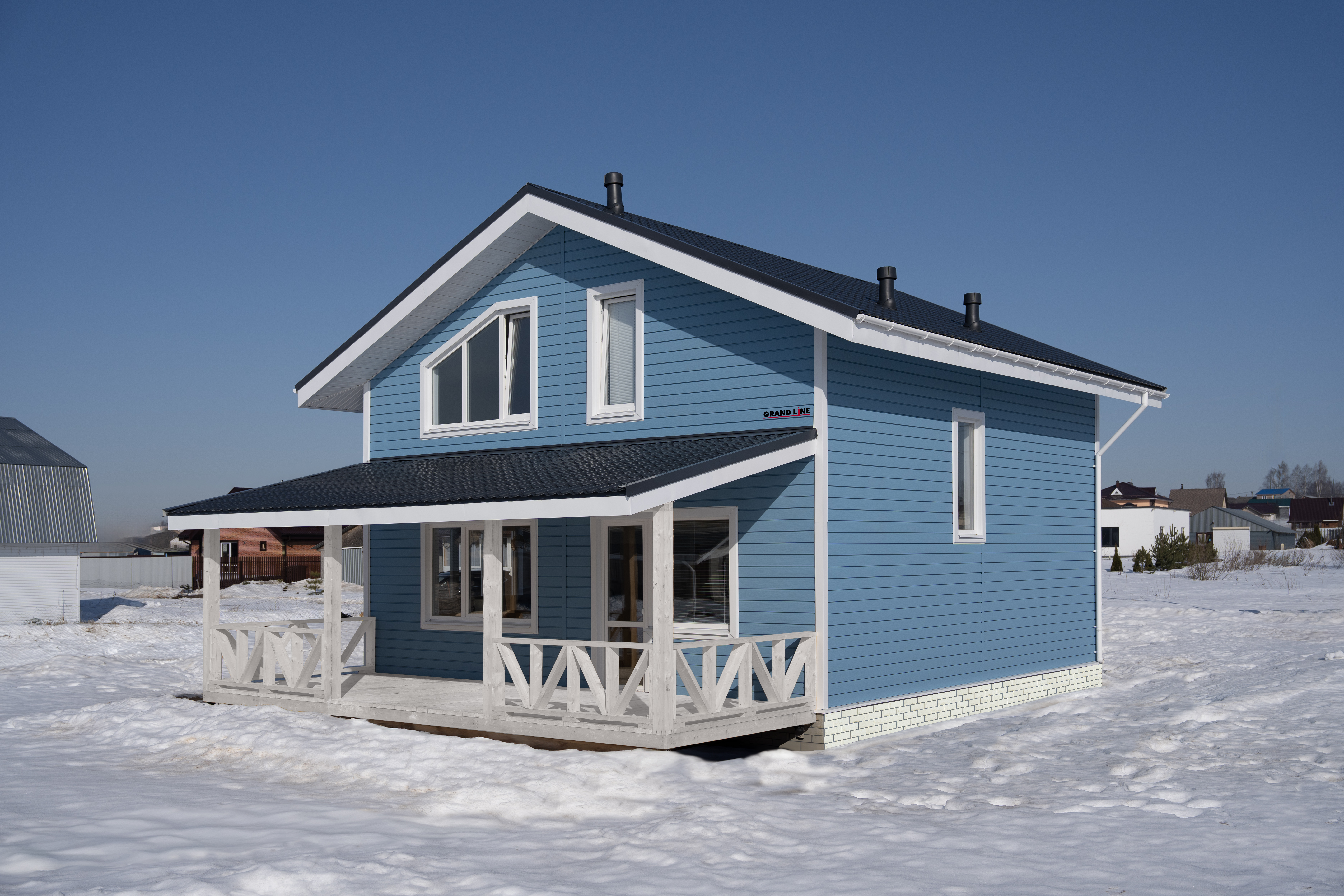 Квадро Брус 3D в01 Grand Line 0,45 Drap ТХ с пленкой RAL 5024 пастельно-синий