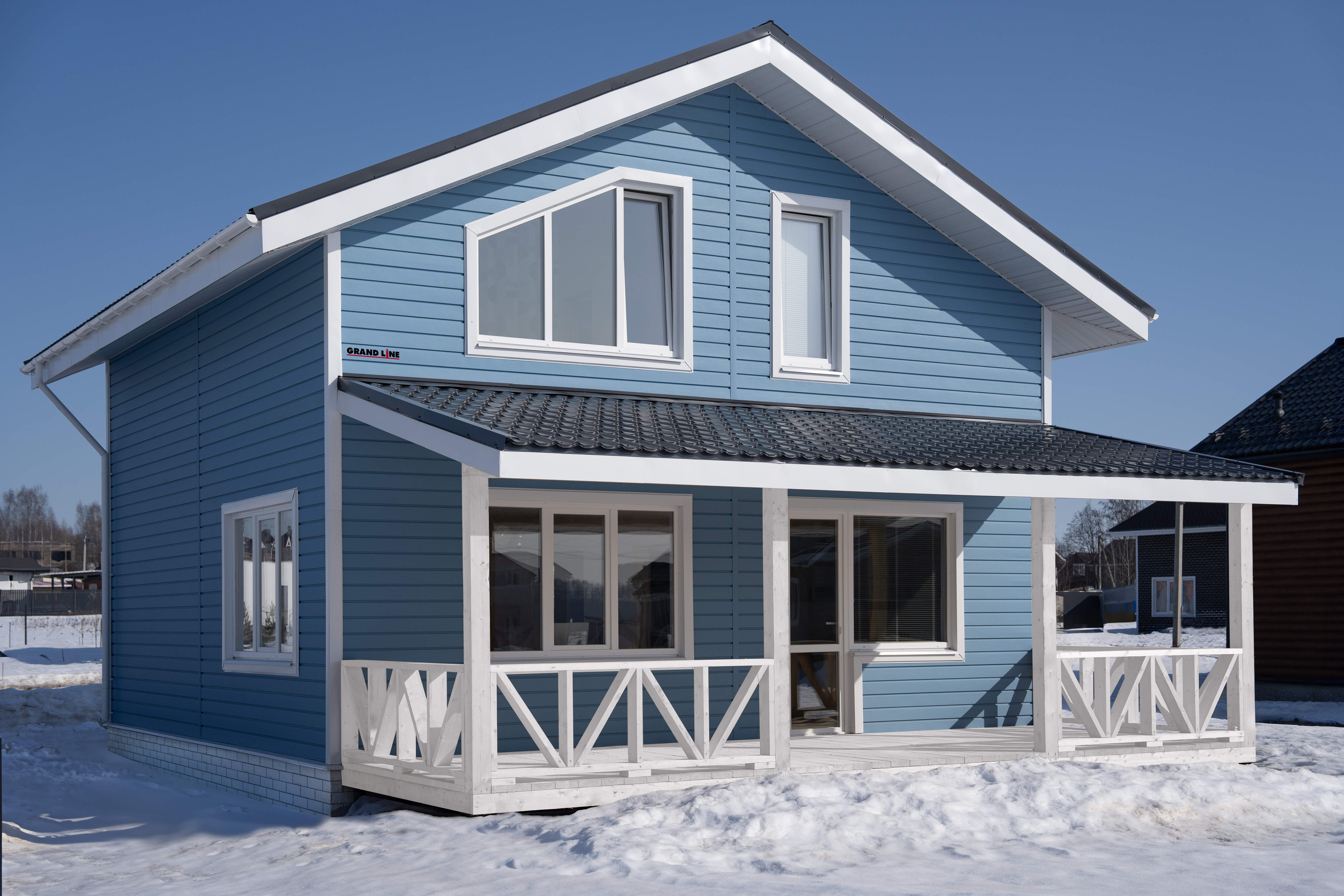 Квадро Брус 3D в01 Grand Line 0,45 Drap ТХ с пленкой RAL 5024 пастельно-синий