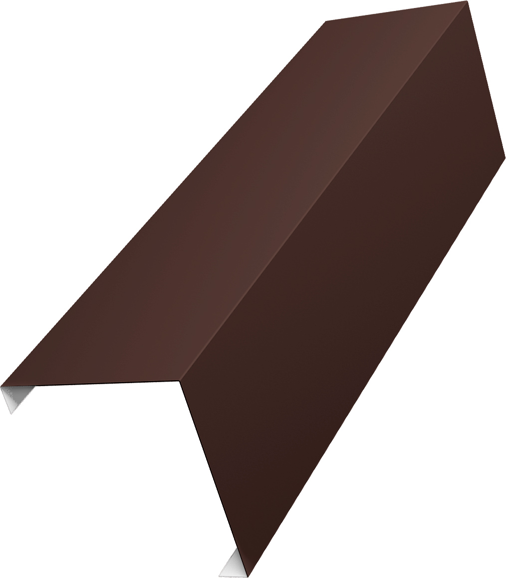 Декоративная накладка на столб универсальная угловая 62х55 для забора жалюзи Grand Line 0,45 Drap RAL 8017 шоколад (2м)