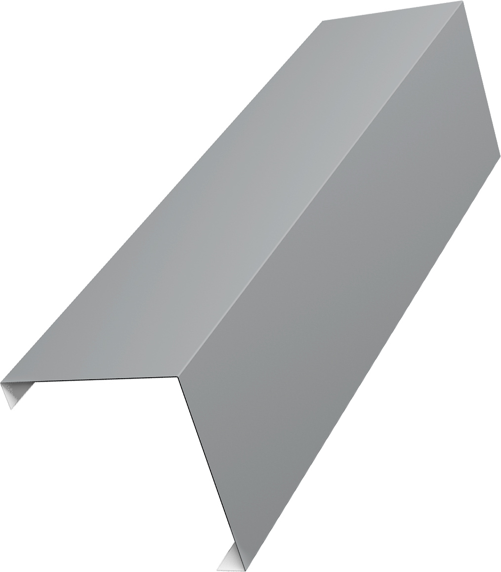 Декоративная накладка на столб универсальная угловая 62х55 для забора жалюзи Grand Line 0,45 ПЭ RAL 7004 сигнальный серый (2м)