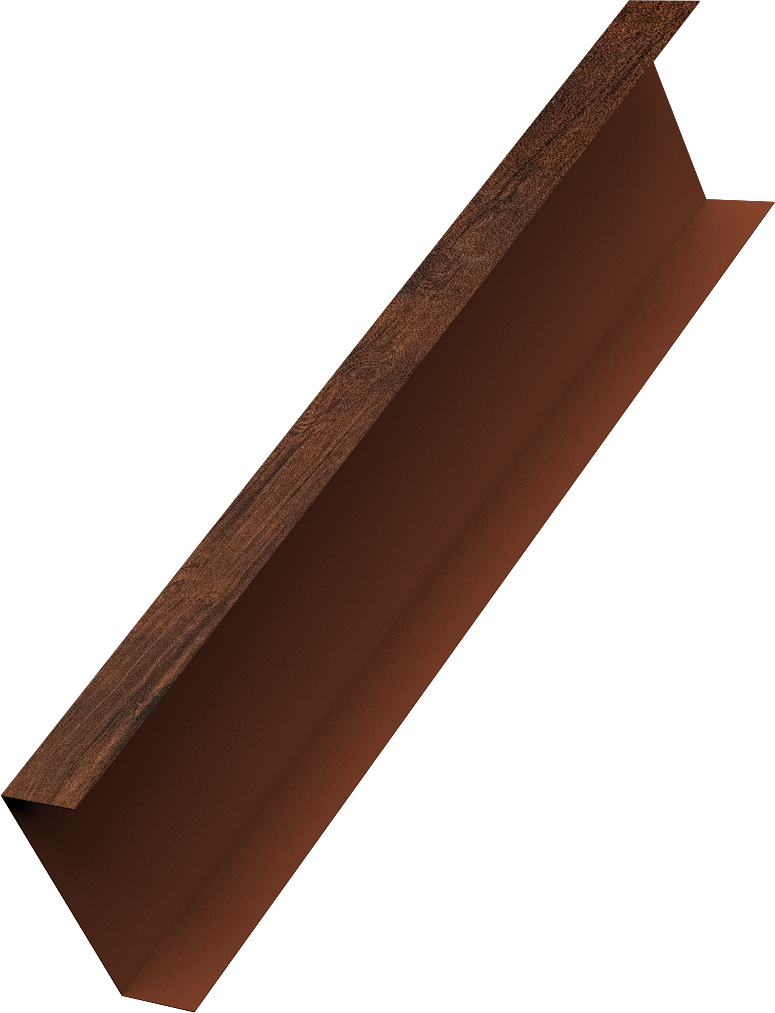 Декоративная накладка на столб универсальная 60х60 для забора жалюзи Grand Line 0,45 Принт Премиум Бразильская вишня темная Фреш TwinColor (1,8м)