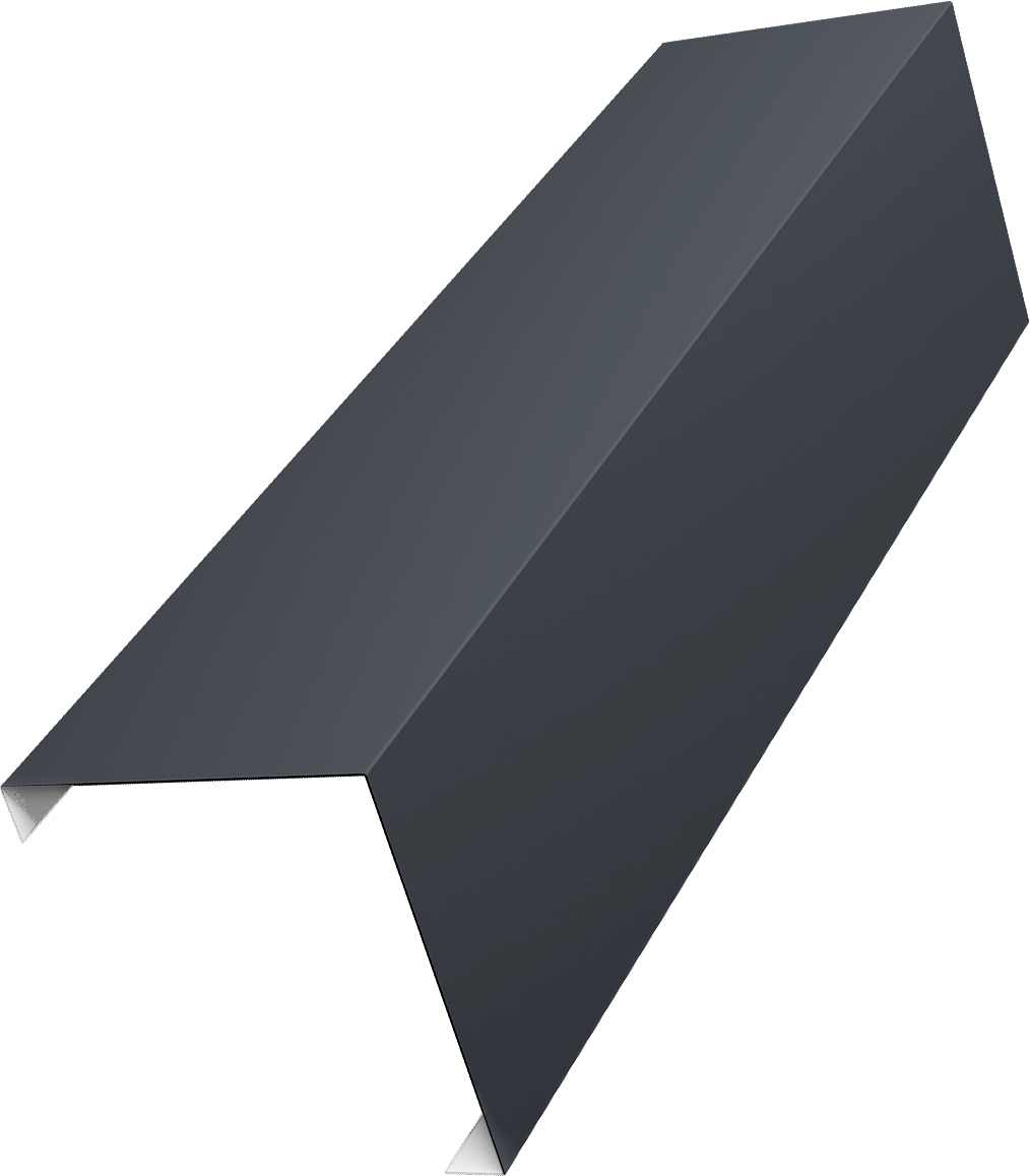 Декоративная накладка на столб универсальная угловая 62х55 для забора жалюзи Grand Line 0,45 ПЭ RAL 7024 мокрый асфальт (2м)