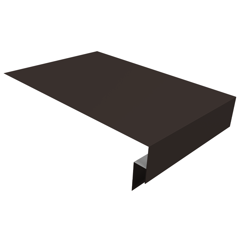 Планка околооконная сложная фальц Grand Line 0,5 PurPro с пленкой RR 32 темно-коричневый (3м)