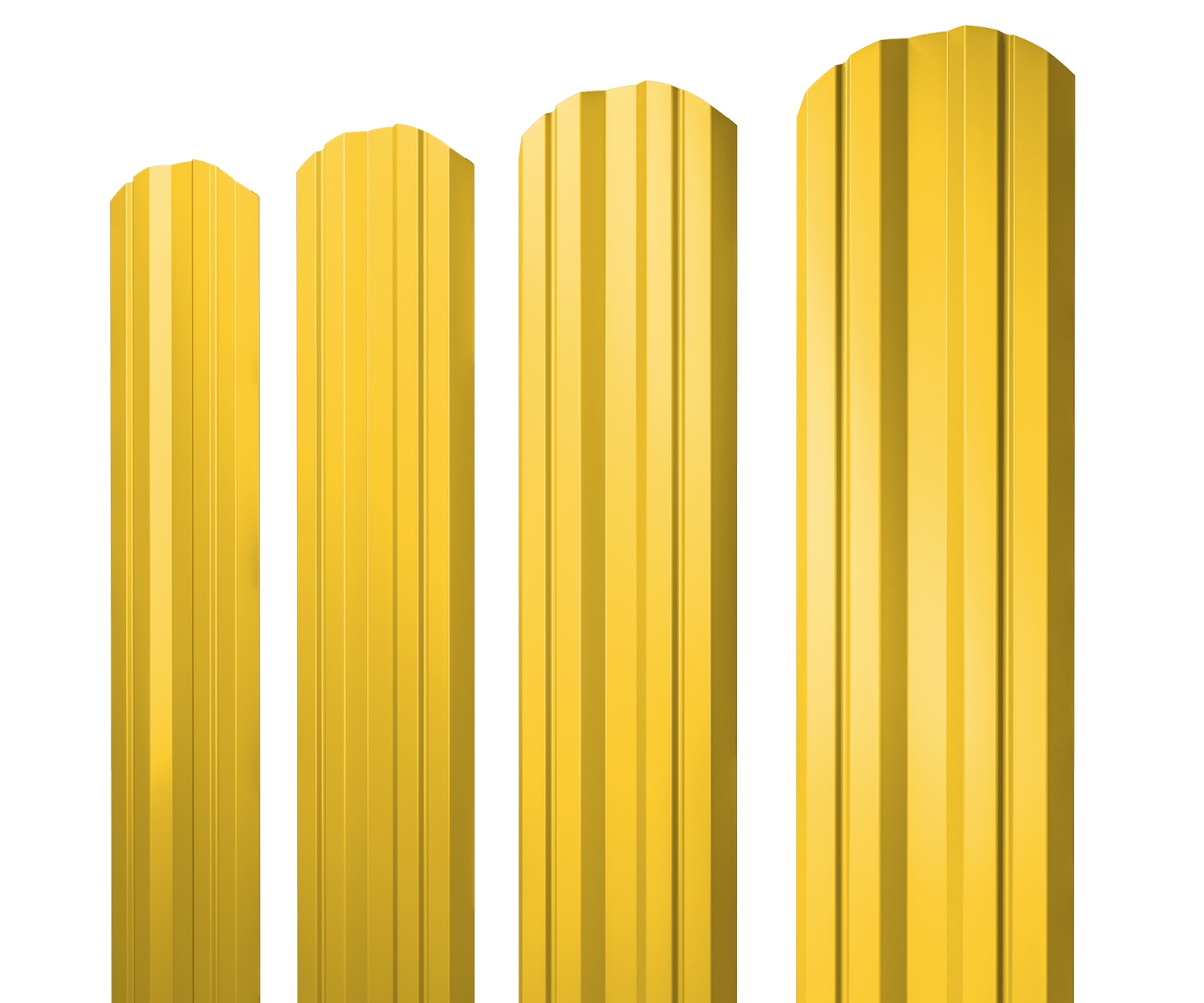 Штакетник Twin фигурный 0,45 PE RAL 1018 цинково-желтый