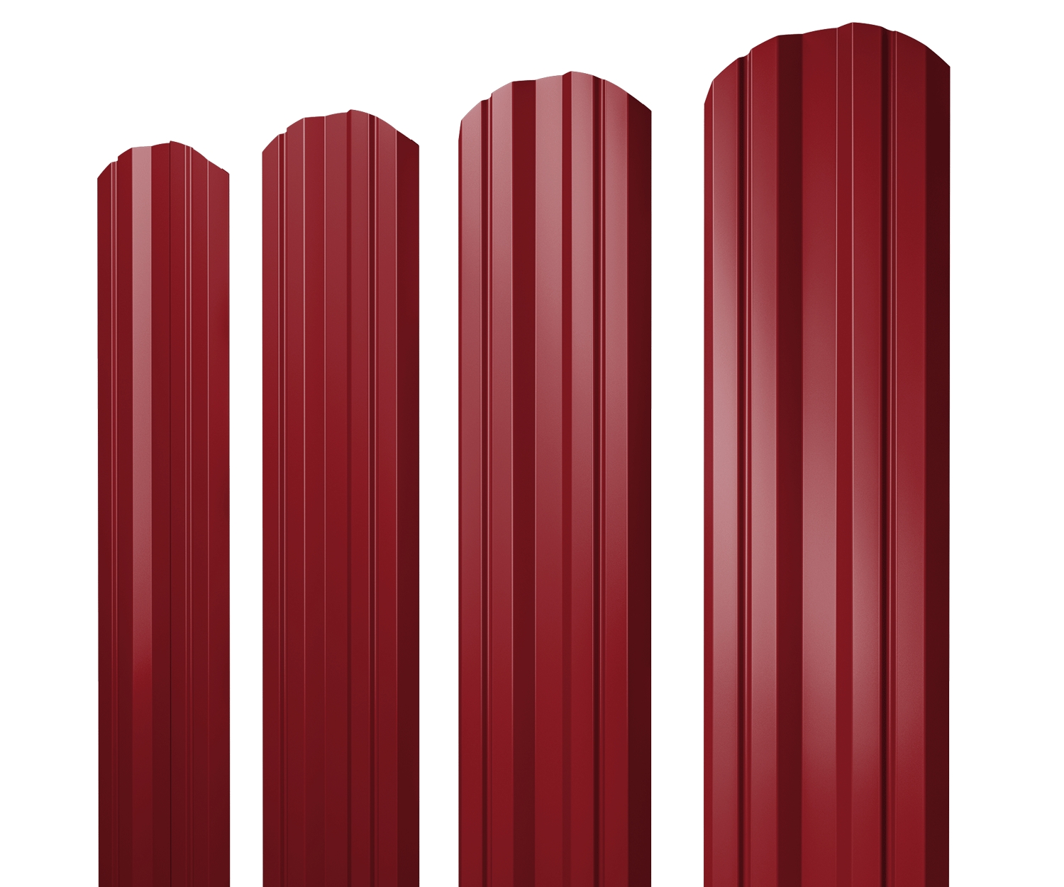 Штакетник Twin фигурный 0,45 PE RAL 3003 рубиново-красный