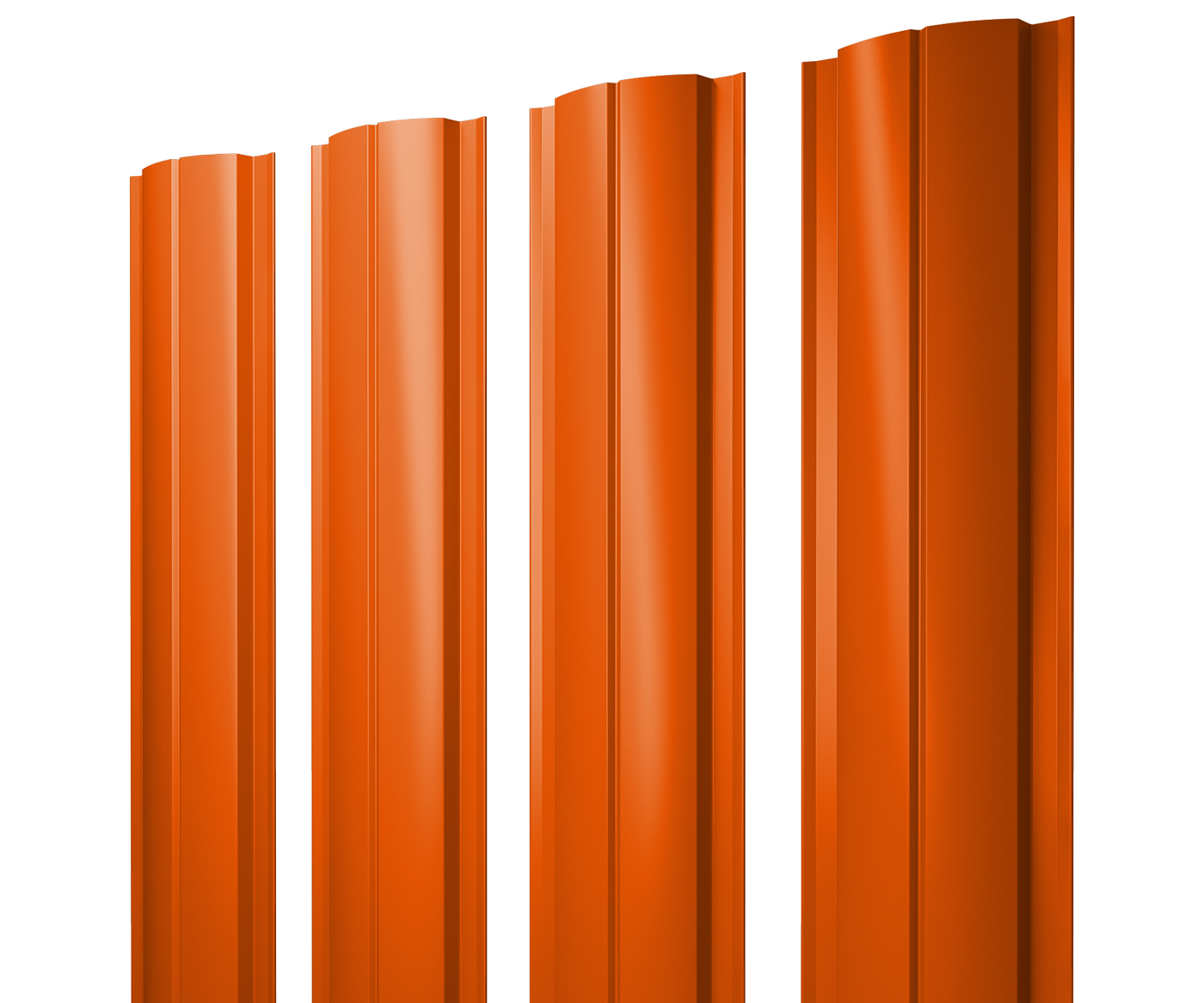 Штакетник Полукруглый Slim 0,45 PE RAL 2004 оранжевый