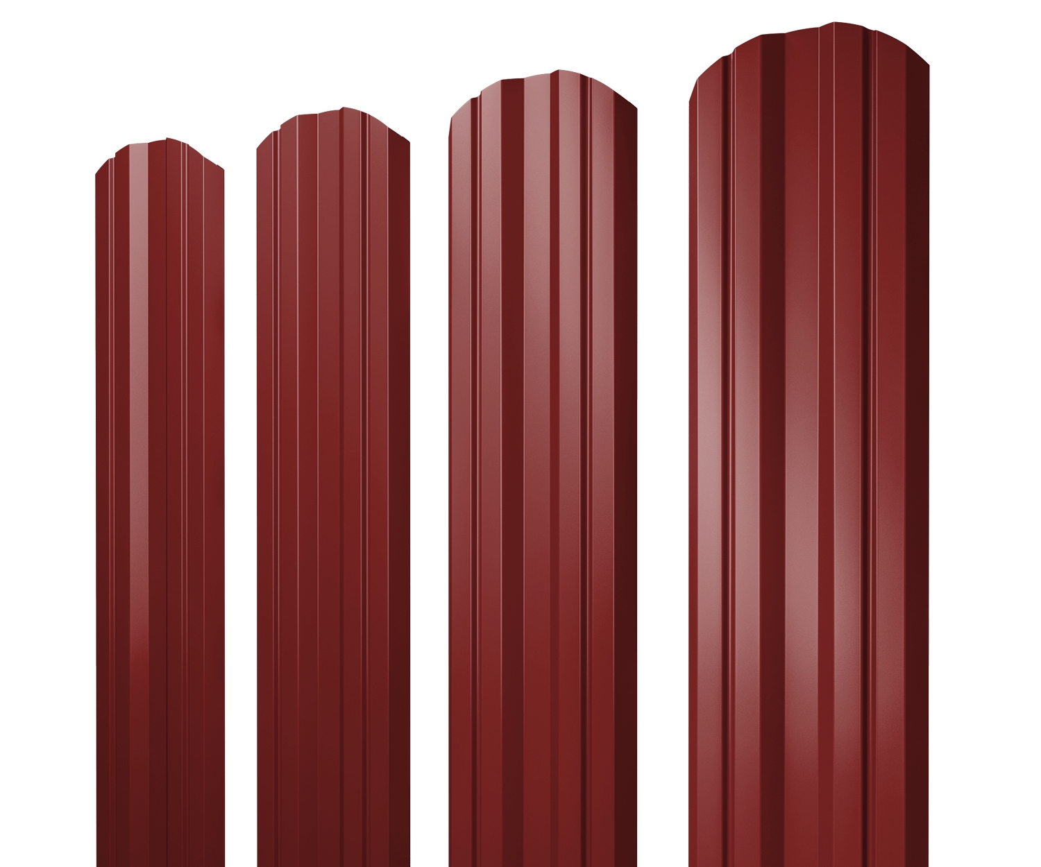 Штакетник Twin фигурный 0,45 PE RAL 3011 коричнево-красный