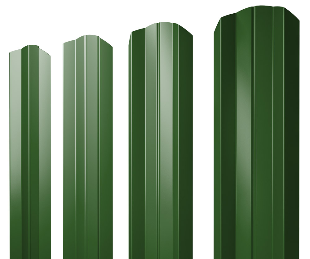 Штакетник М-образный А фигурный 0,45 PE RAL 6002 лиственно-зеленый