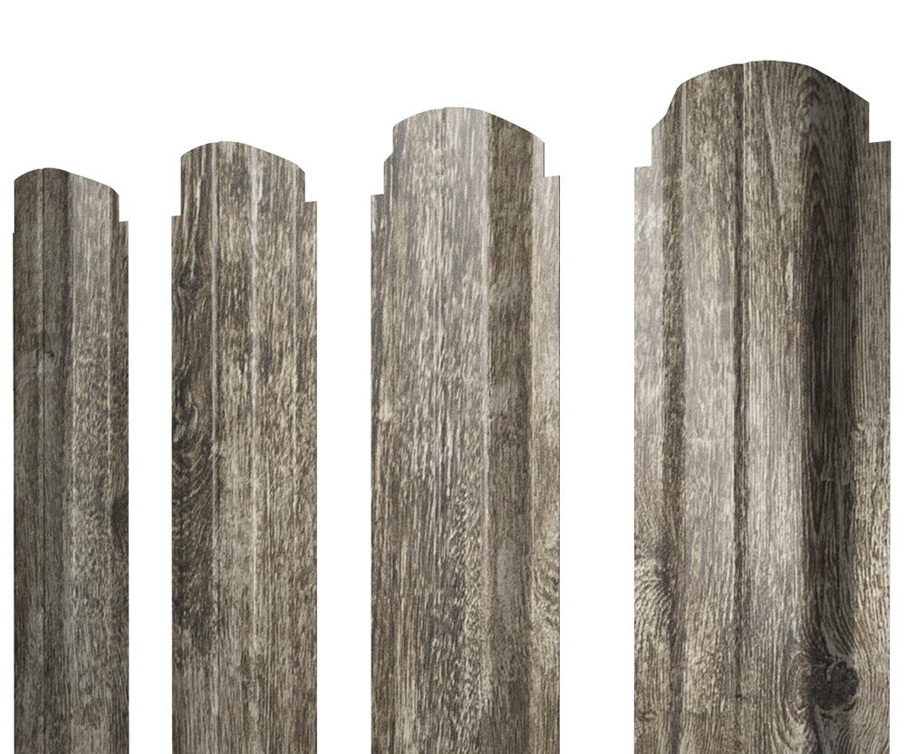 Штакетник П-образный А фигурный 0,45 Print Elite Nordic Wood TwinColor