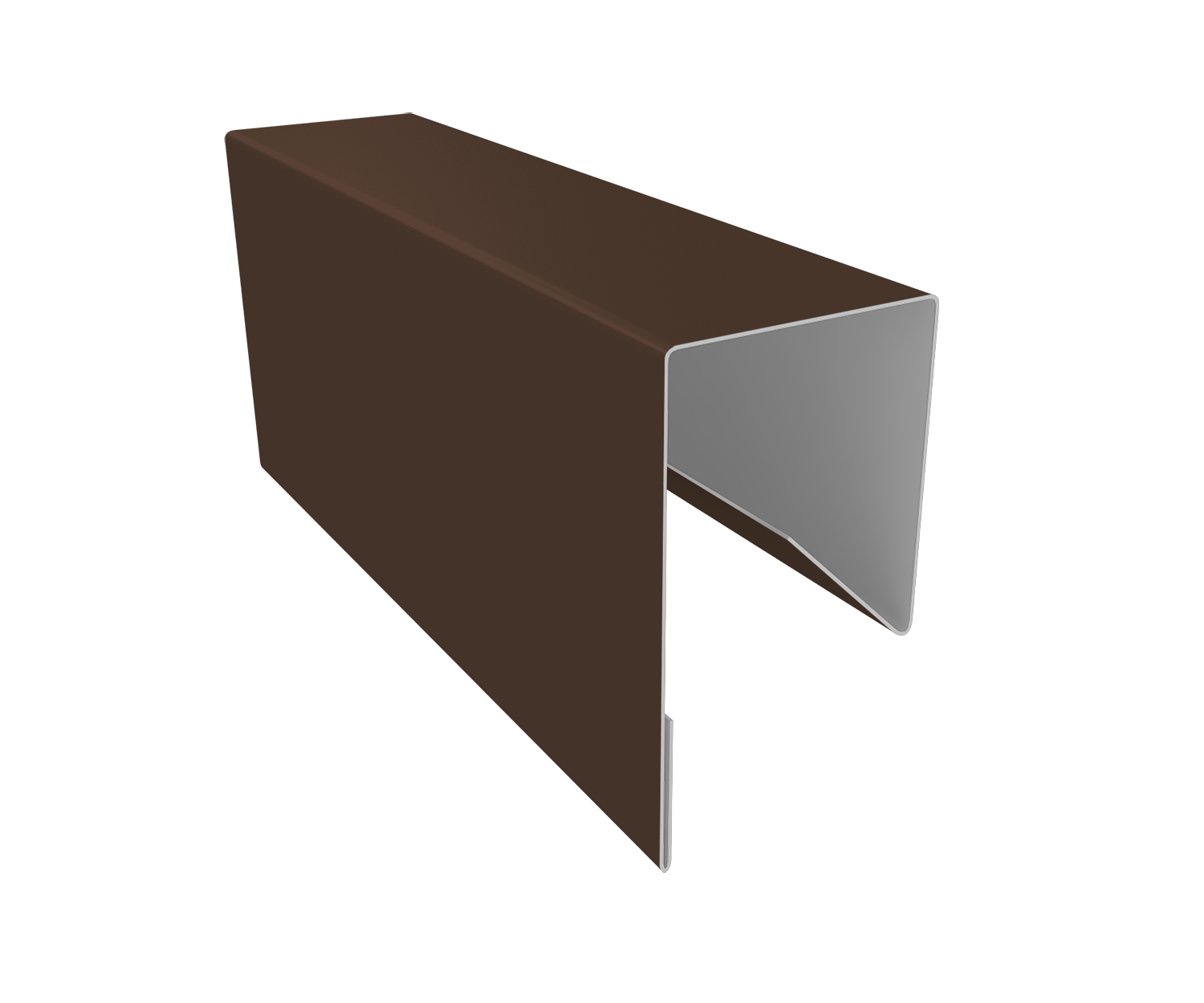 Планка П-образная заборная 17 0,5 Satin с пленкой RAL 8017 шоколад (3м)
