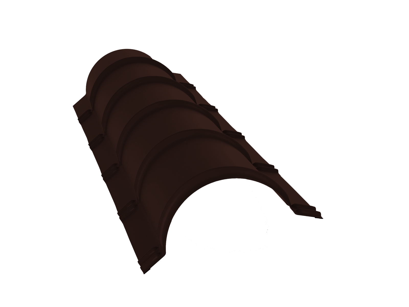 Планка малого конька полукруглого 0,4 PE с пленкой RAL 8017 шоколад