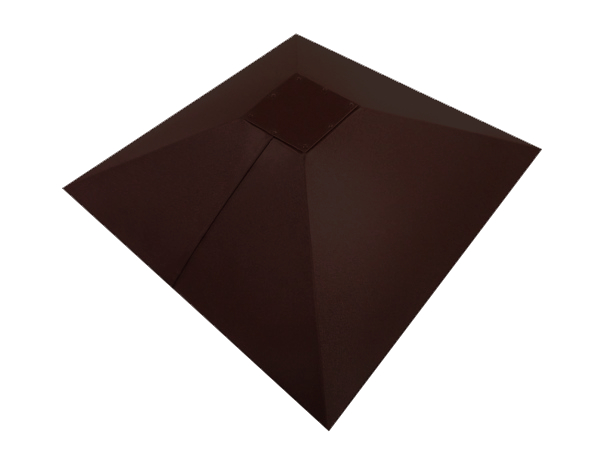 Колпак на столб под фонарь 390х390мм 0,5 GreenCoat Pural BT с пленкой RR 887 шоколадно-коричневый (RAL 8017 шоколад)