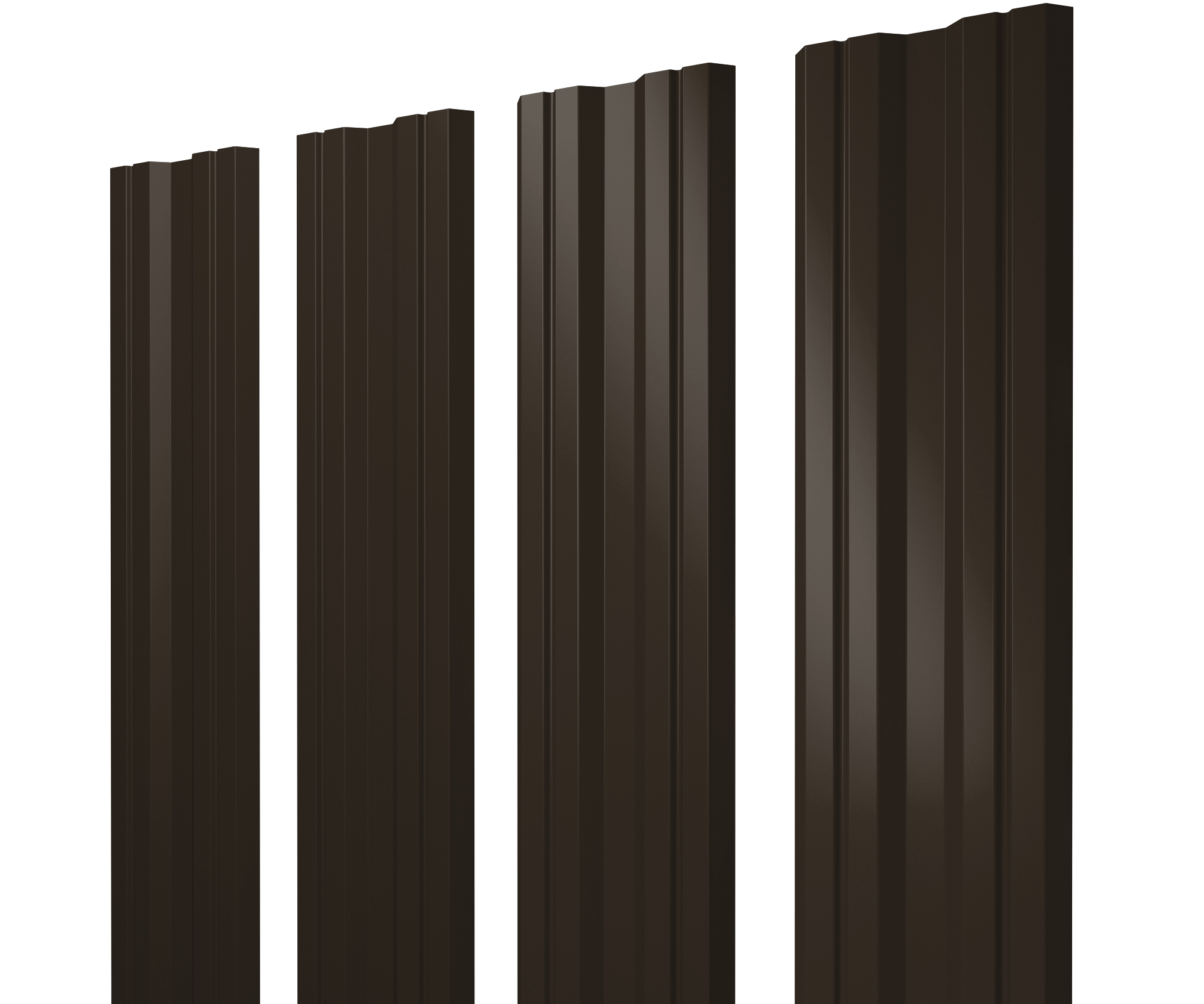Штакетник Twin 0,5 GreenCoat Pural BT, matt RR 32 темно-коричневый (RAL 8019 серо-коричневый)
