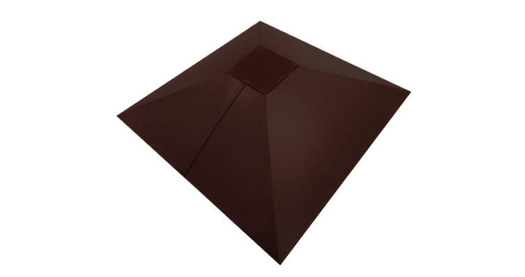 Колпак на столб под фонарь 390х390мм 0,5 GreenCoat Pural BT, matt с пленкой RR 887 шоколадно-коричневый (RAL 8017 шоколад)