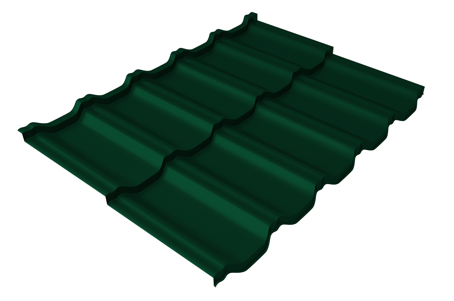 Металлочерепица модульная квинта Uno Grand Line c 3D резом 0,45 PE RAL 6005 зеленый мох
